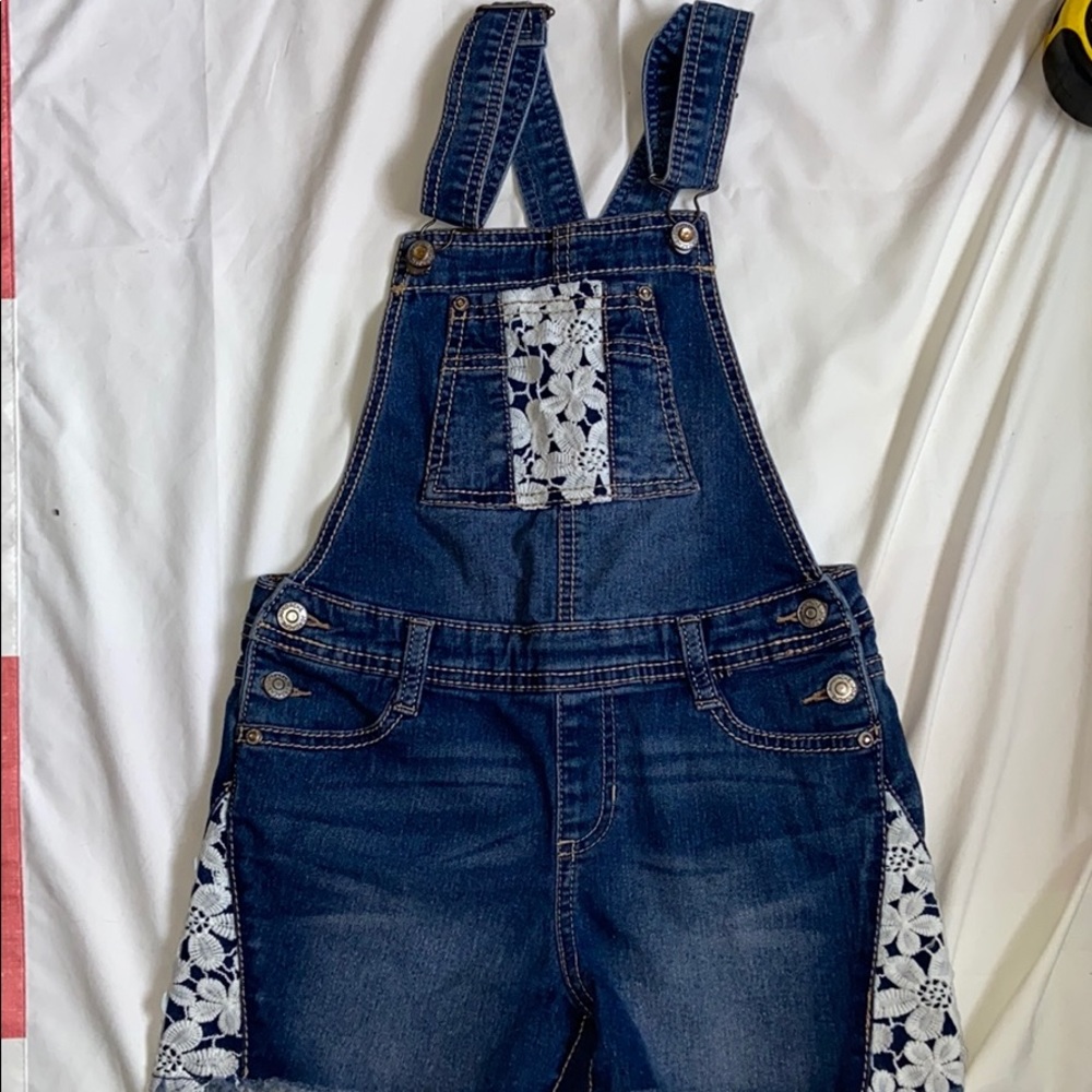 cute denim flower overalls